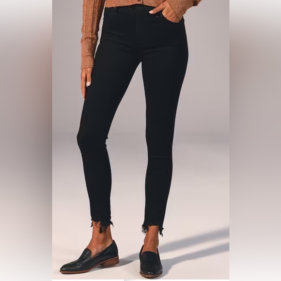 Abercrombie Black High Rise Ankle Skinny Jeans - Picture 1 of 5